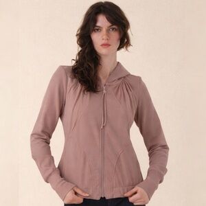 Prairie Underground LeFay Hoodie 100% Organic Cotton Full Zip Made USA Mauve S